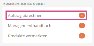 Kommentare zu einem Objekt im Filter Meine Kommentare
